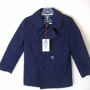 WES & WILLY NAVY PEA COAT size 4J NWT BOYS